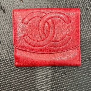 CHANEL Classic Red Leather Wallet